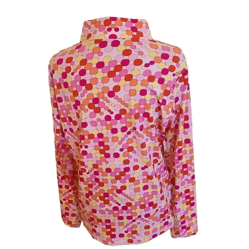 IBKUL Womens Pink Print Long Sleeve Sun Protection Cooling Top Large - Picture 4 of 13